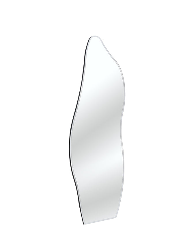 Muzilife Full Length Mirror Irregular Wall Mirror Wave Beveled Edge Frameless for Living Room Bathroom Bedroom Entryway Decor 63"x24"