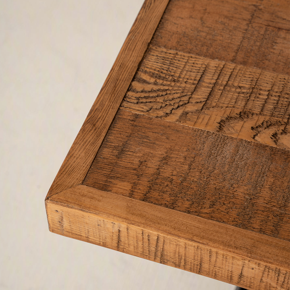 Muzilife Solid Wood Parquet Coffee Table (48" L X 24" W X 18.7" H) With 2-tier Shelf, Rustic Industrial Style