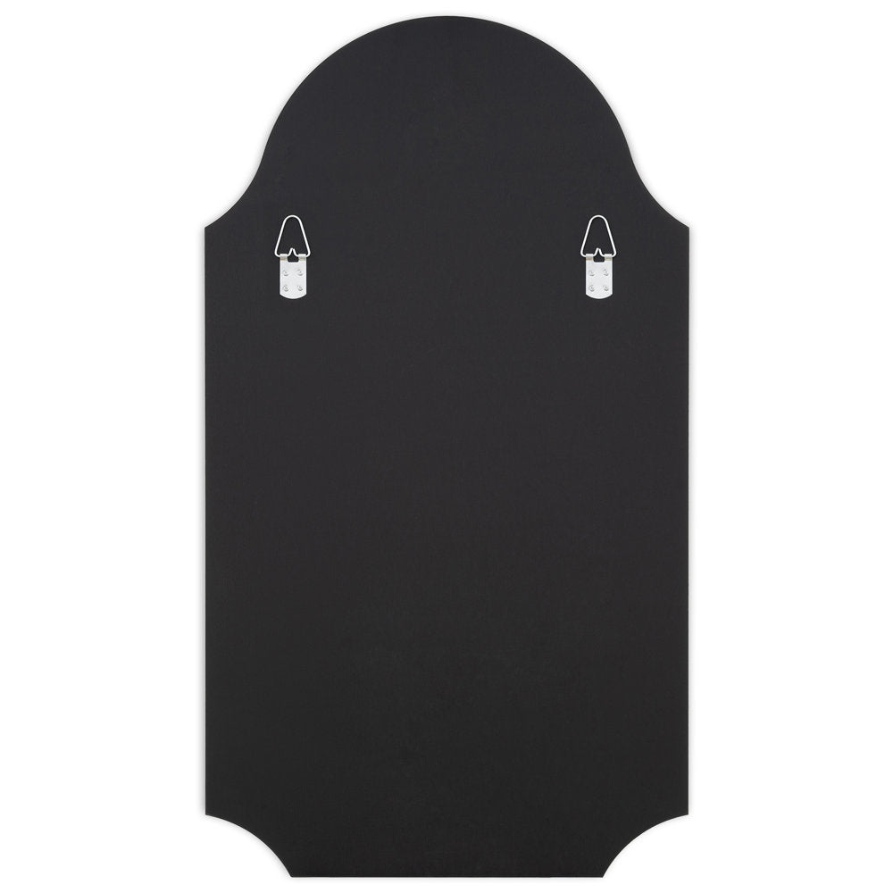 Muzilife Frameless Wall Mirror with Wood Backplane, Scalloped Wall Vanity Mirror, Decorative for Living Room Bedroom Entryway Hallway 20" x 36"