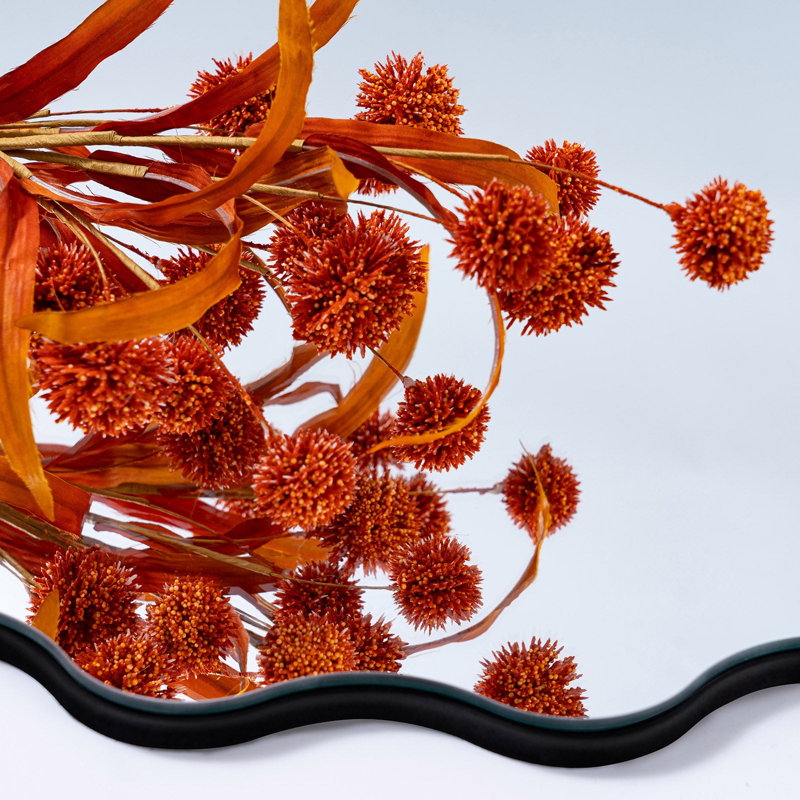 Muzilife 23" x 23" Circle Wavy Mirror, Irregular Shaped, Unique Vanity Mirror, Frameless Wall Mirror for Bathroom, Living Room, Bedroom, Entryway