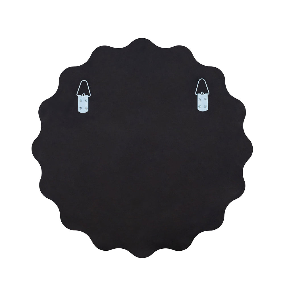 Muzilife 23" x 23" Circle Wavy Mirror, Irregular Shaped, Unique Vanity Mirror, Frameless Wall Mirror for Bathroom, Living Room, Bedroom, Entryway