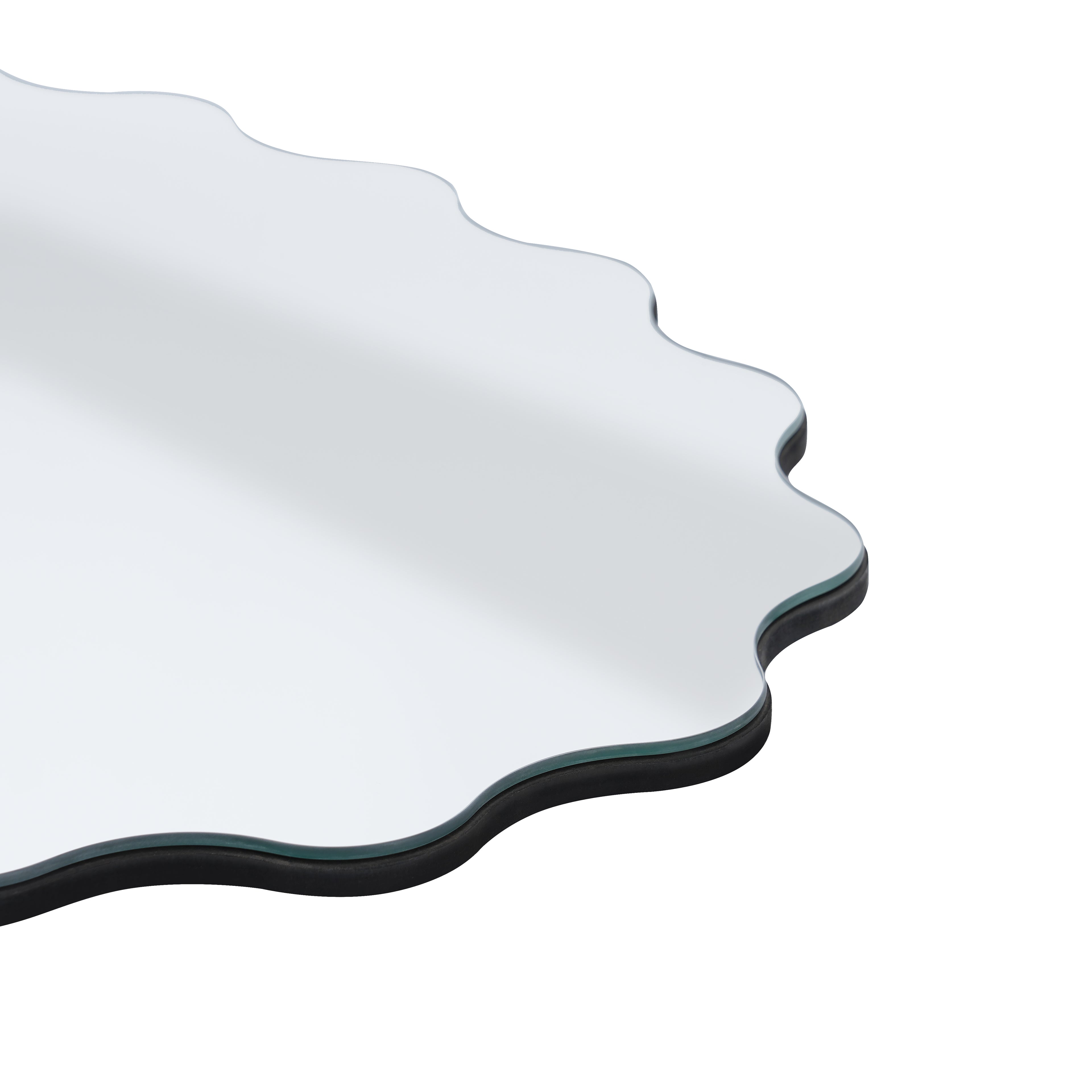 Muzilife 23" x 35" Oval Wavy Mirror, Irregularly Shaped, Unique Vanity Mirror, Frameless Wall Mirror for Bathroom, Living Room, Bedroom, Entryway