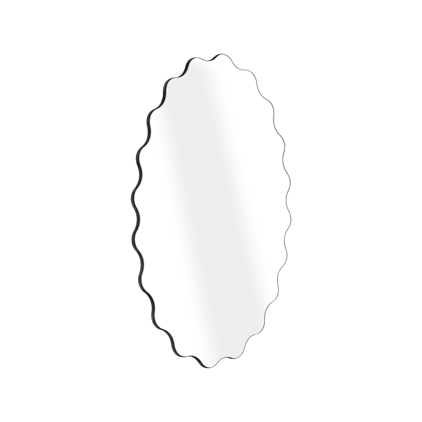 Muzilife 23" x 35" Oval Wavy Mirror, Irregularly Shaped, Unique Vanity Mirror, Frameless Wall Mirror for Bathroom, Living Room, Bedroom, Entryway