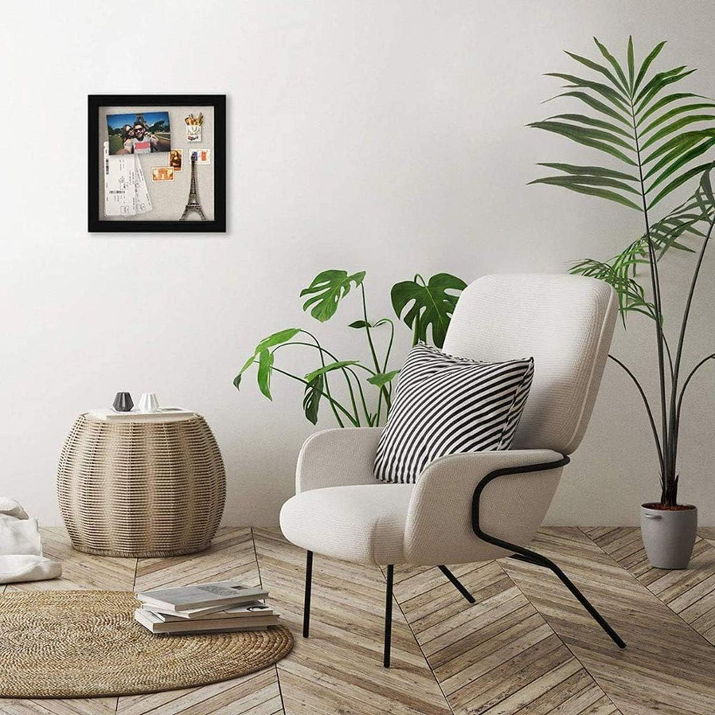 Muzilife 10x10 Shadow Box Picture Frame with Linen Board Deep Wood Glass Display Case Ready to Hang Memory Box Baby Sports Memorabilia, Awards, Medals, Wedding, Tickets and Photos